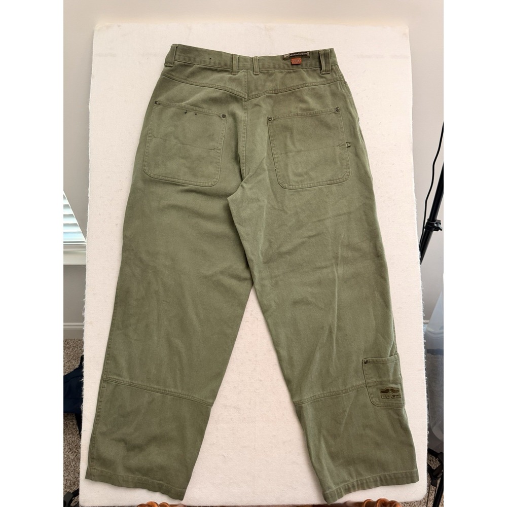 VTG Lugz Jeans 35x31 Green Cargo Carpenter Jeans‎ Baggy Y2K 90s Hip Hop Skater